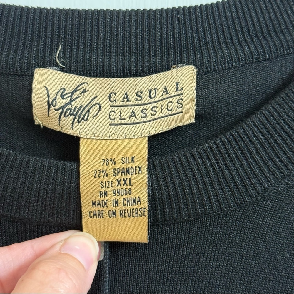 Lord and Taylor Casual Classics Men Size XXL Black Silk Blnd Long Sleeve Sweater - Picture 7 of 7